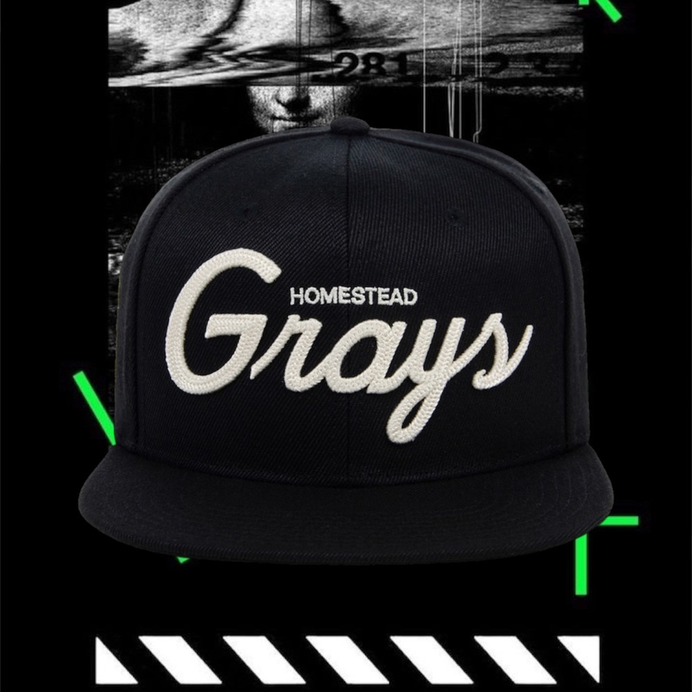 Rings & Crwns Homestead Grays Snapback Hat (Black)